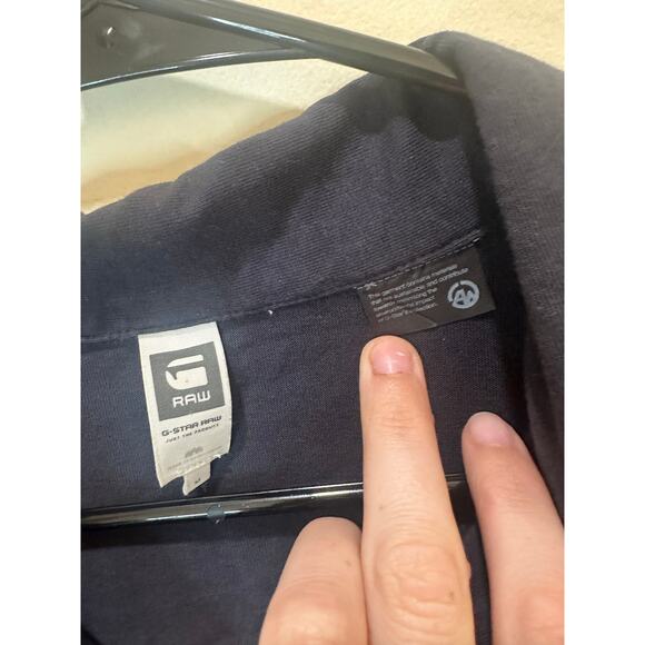 G-Star RAW Sz M Lightweight Polo Shirt Short Sleeve Deep Gray Blueish - Nice! - Picture 3 of 9